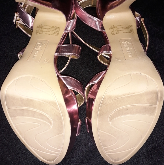 Rose Gold Strappy Heels - Picture 3 of 3